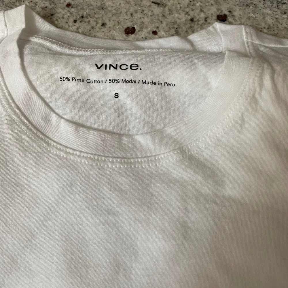 White Little Boy V-Neck T-shirt from Vince - Picture 11 of 14